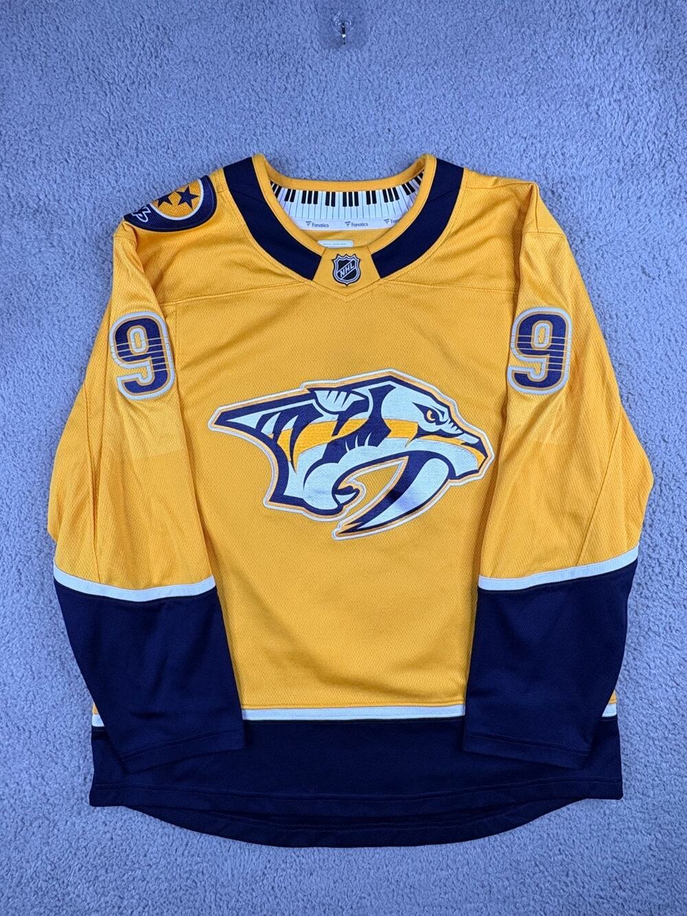 Fanatics Hockey Jersey Men's Large Yellow Nashville Predators Filip Forsberg
